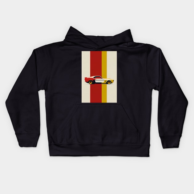 Minimalist Bauhaus Mustang Kids Hoodie by Legendary T-Shirts